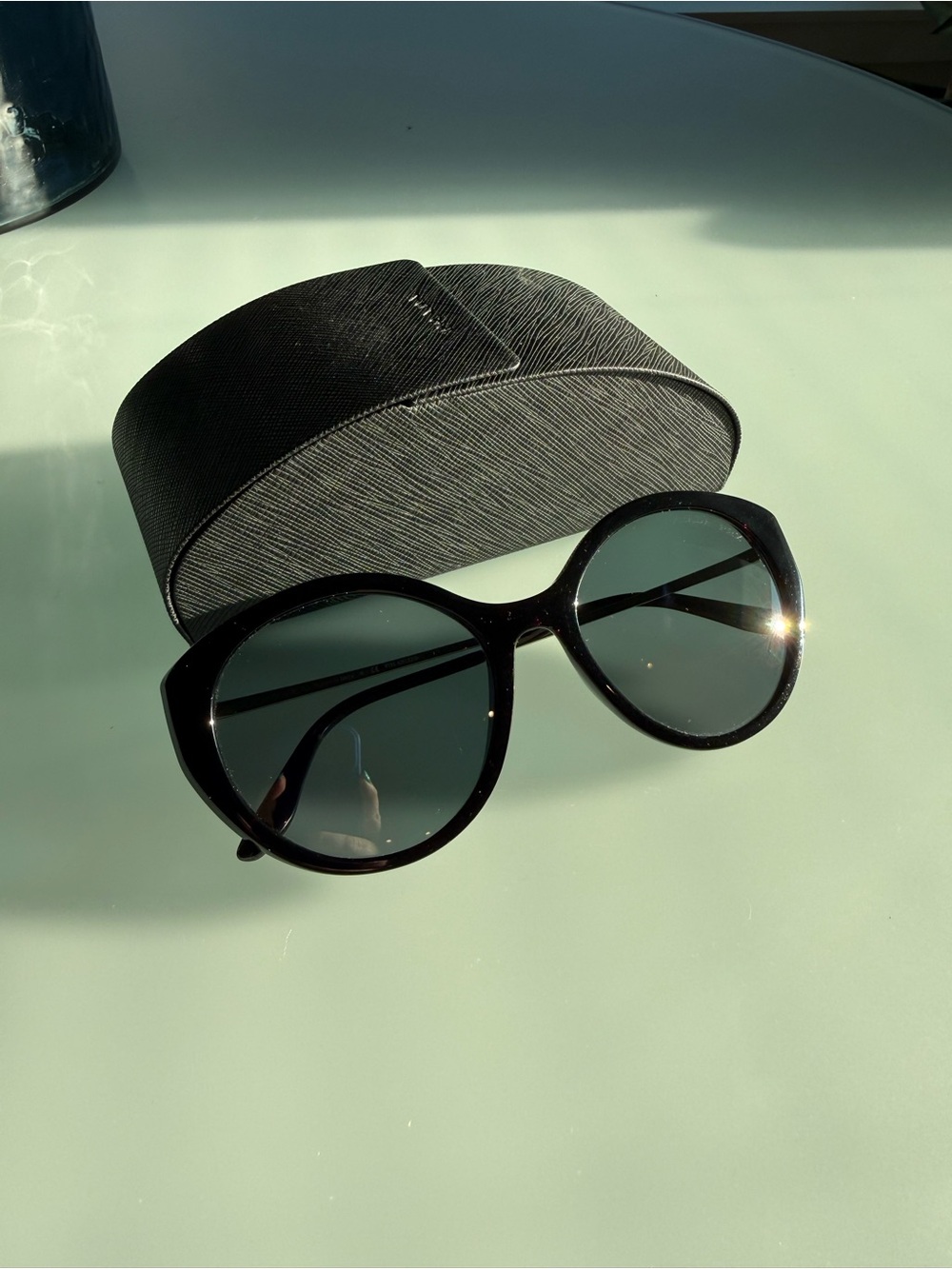 Prada Black Oversized Round Women's Sunglasses